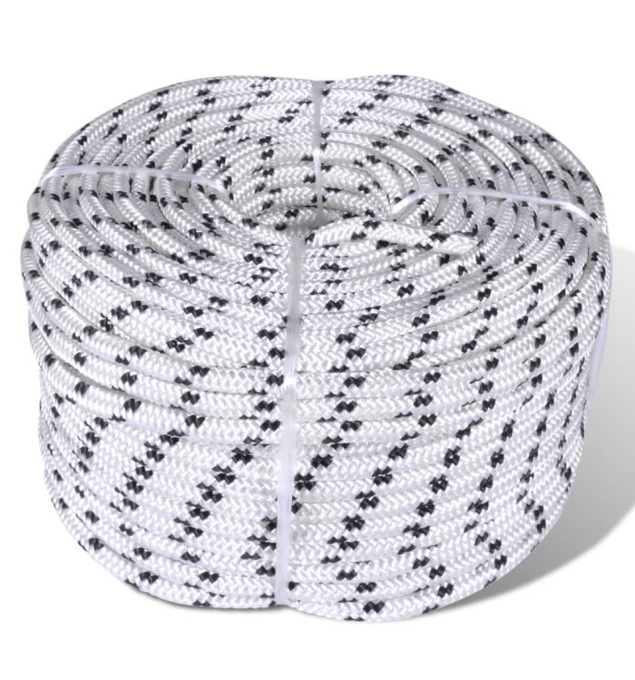 Corde de bateau tressée en bobine Polyester 10 mm x 50 m | Mobilier & Déco