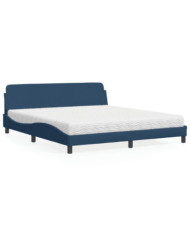 Lit avec matelas bleu 180x200 cm tissu | Mobilier & Déco
