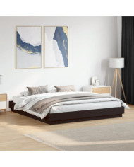 Cadre de lit avec LED sans matelas noir 180x200 cm | Mobilier & Déco