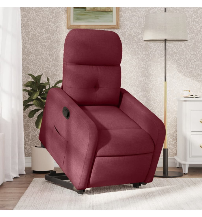 Fauteuil inclinable rouge bordeaux tissu | Mobilier & Déco