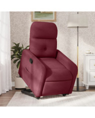Fauteuil inclinable rouge bordeaux tissu | Mobilier & Déco