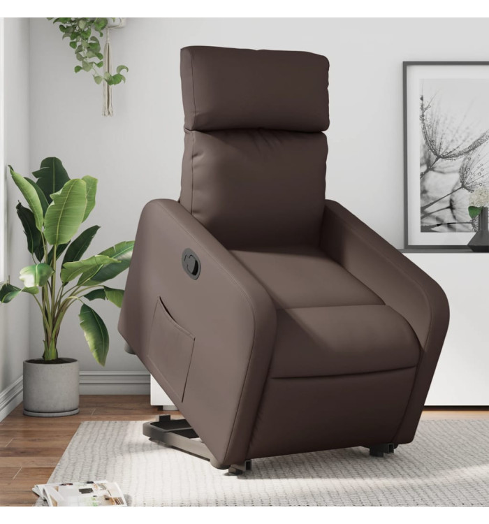 Fauteuil inclinable marron similicuir | Mobilier & Déco