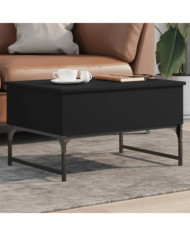 Table basse noir 70x50x40 cm bois d'ingénierie et métal | Mobilier & Déco