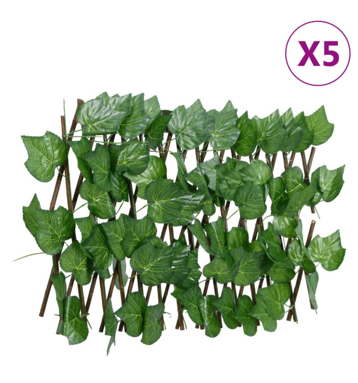 Treillis de feuille de vigne artificiel extensible5pcs 180x20cm | Mobilier & Déco