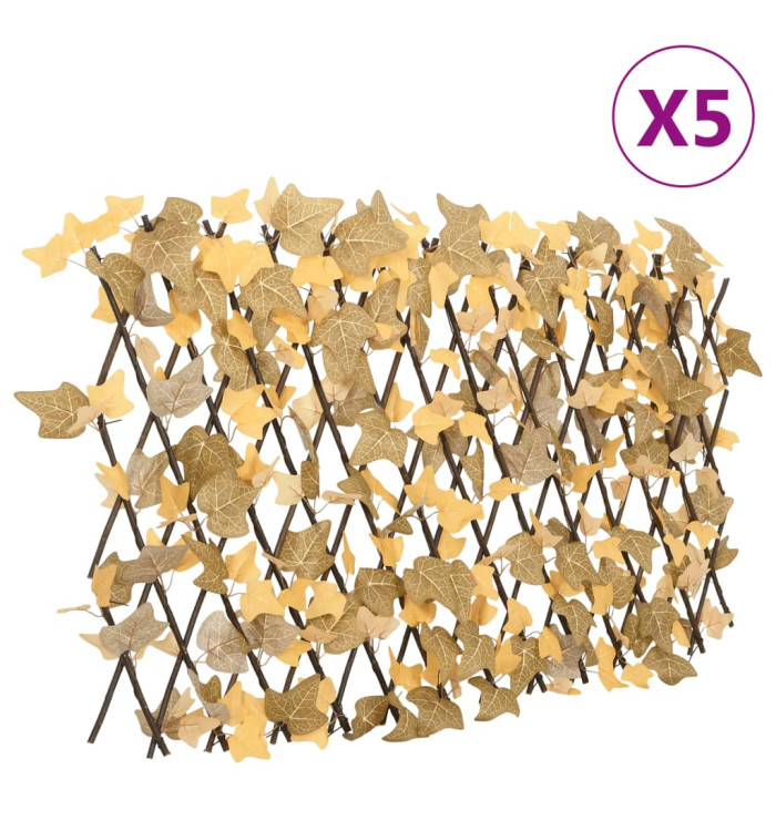  Treillis de feuille d'érable artificiel extensible 5 pcs | Mobilier & Déco