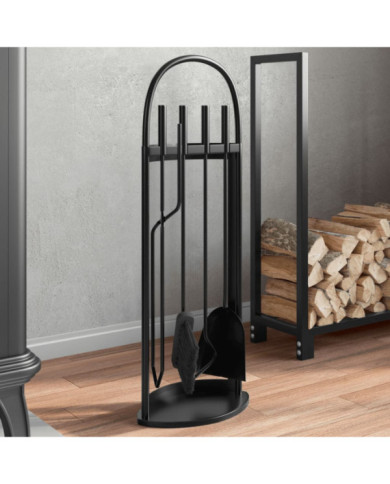 Set d’outils de cheminée 5 pcs 23x15x66 cm acier | Mobilier & Déco