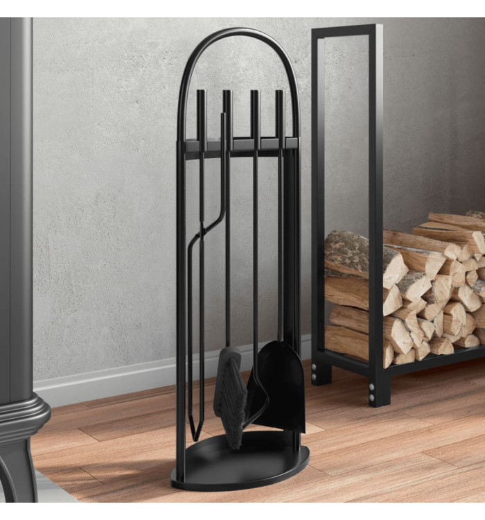 Set d’outils de cheminée 5 pcs 23x15x66 cm acier | Mobilier & Déco