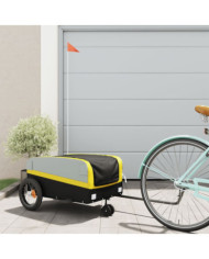 Remorque de vélo noir et jaune 30 kg fer | Mobilier & Déco