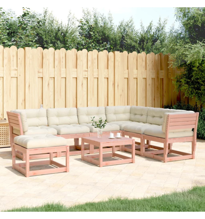 Salon de jardin 7 pcs avec coussins bois massif douglas | Mobilier & Déco