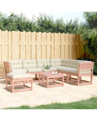 Salon de jardin 7 pcs avec coussins bois massif douglas | Mobilier & Déco