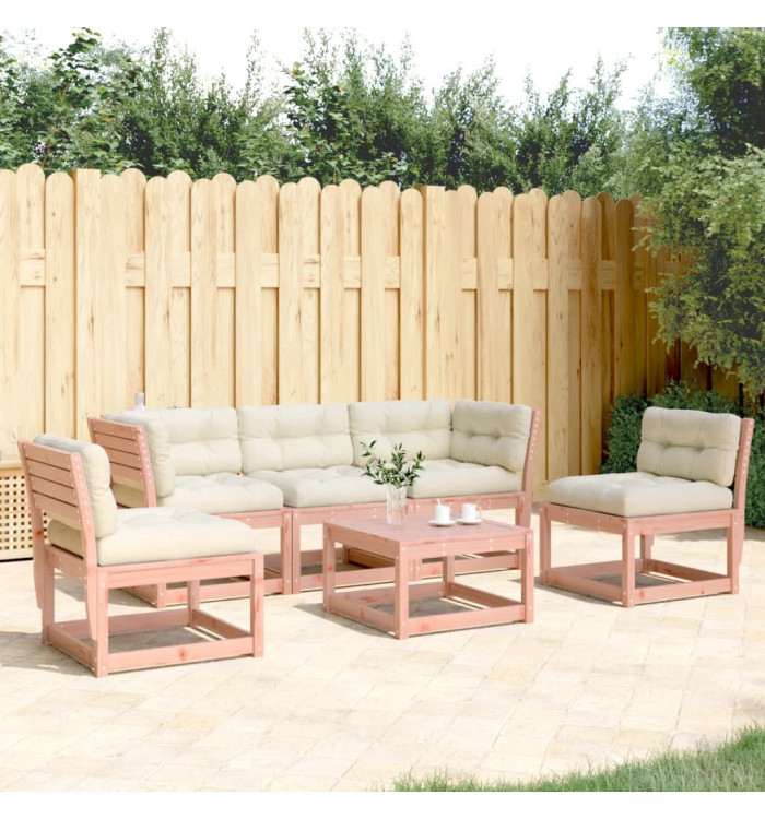 Salon de jardin 5 pcs avec coussins bois massif douglas | Mobilier & Déco