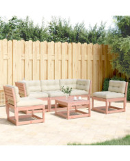 Salon de jardin 5 pcs avec coussins bois massif douglas | Mobilier & Déco