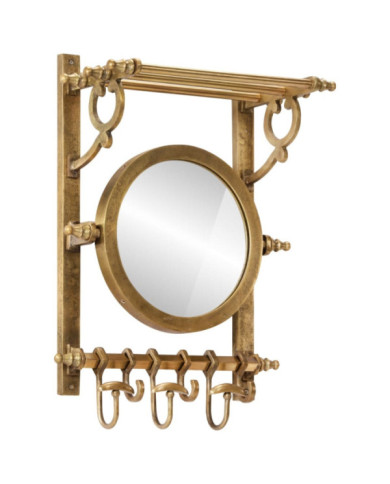 Porte-bagages avec cintres et miroir mural aluminium | Mobilier & Déco