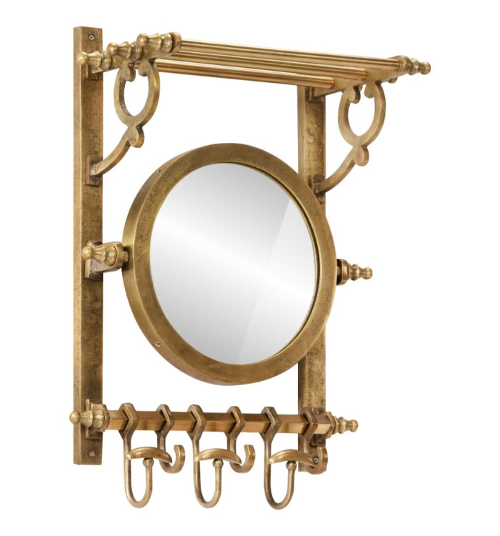 Porte-bagages avec cintres et miroir mural aluminium | Mobilier & Déco