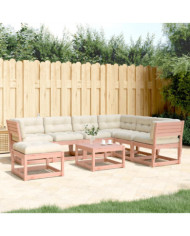 Salon de jardin 7 pcs avec coussins bois massif douglas | Mobilier & Déco