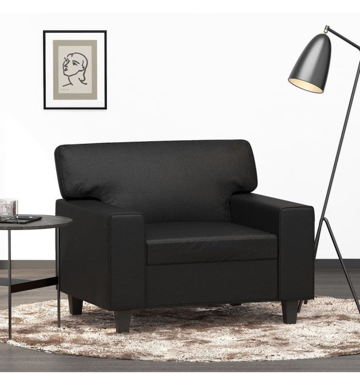 Fauteuil Noir 60 cm Similicuir | Mobilier & Déco