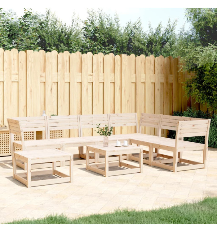 Salon de jardin 7 pcs Bois de pin massif | Mobilier & Déco