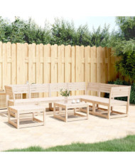 Salon de jardin 7 pcs Bois de pin massif | Mobilier & Déco