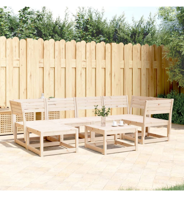 Salon de jardin 6 pcs bois de pin massif | Mobilier & Déco