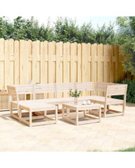 Salon de jardin 6 pcs bois de pin massif | Mobilier & Déco