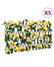  Treillis de lierre artificiel extensible 5 pcs jaune 180x20 cm | Mobilier & Déco