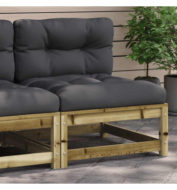 Canapé de jardin sans accoudoirs et coussins bois pin imprégné | Mobilier & Déco