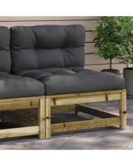 Canapé de jardin sans accoudoirs et coussins bois pin imprégné | Mobilier & Déco