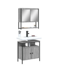Ensemble de meubles de salle de bain 2 pcs Sonoma gris | Mobilier & Déco