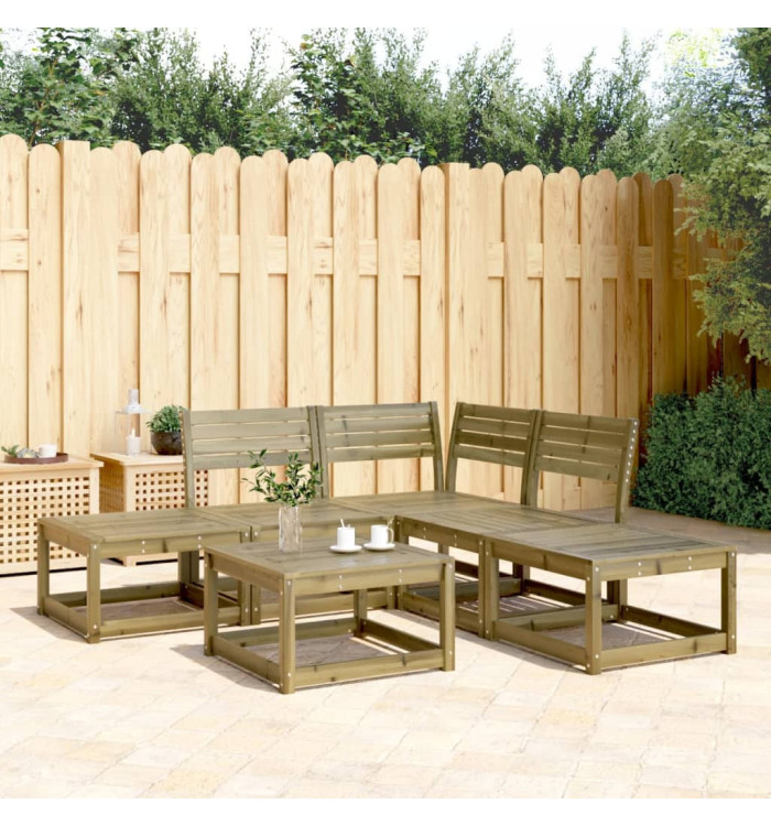 Salon de jardin 5 pcs bois de pin imprégné | Mobilier & Déco