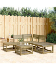 Salon de jardin 5 pcs bois de pin imprégné | Mobilier & Déco
