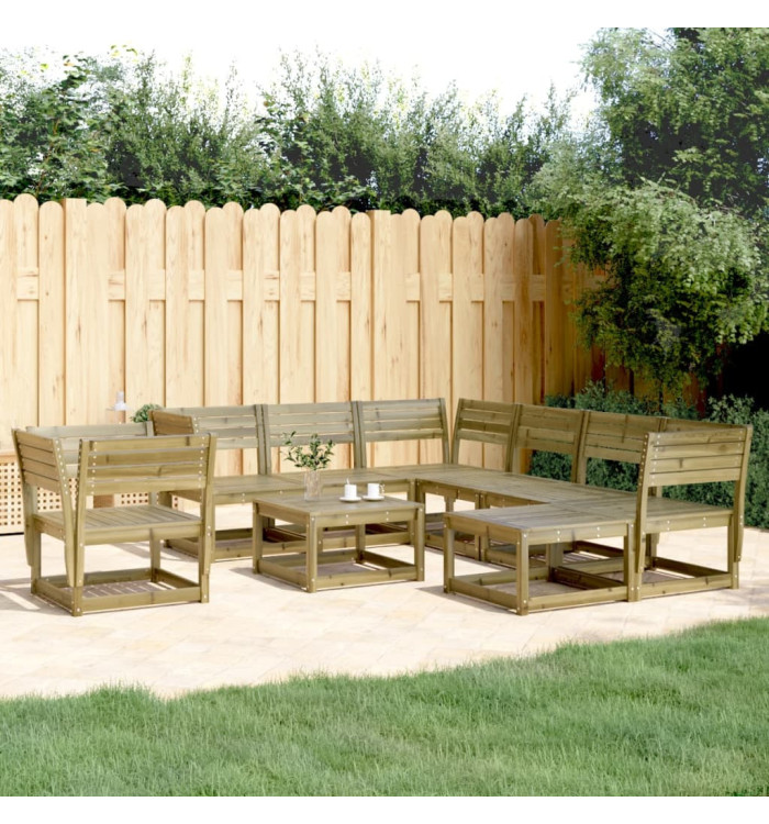 Salon de jardin 8 pcs bois de pin imprégné | Mobilier & Déco