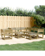 Salon de jardin 8 pcs bois de pin imprégné | Mobilier & Déco