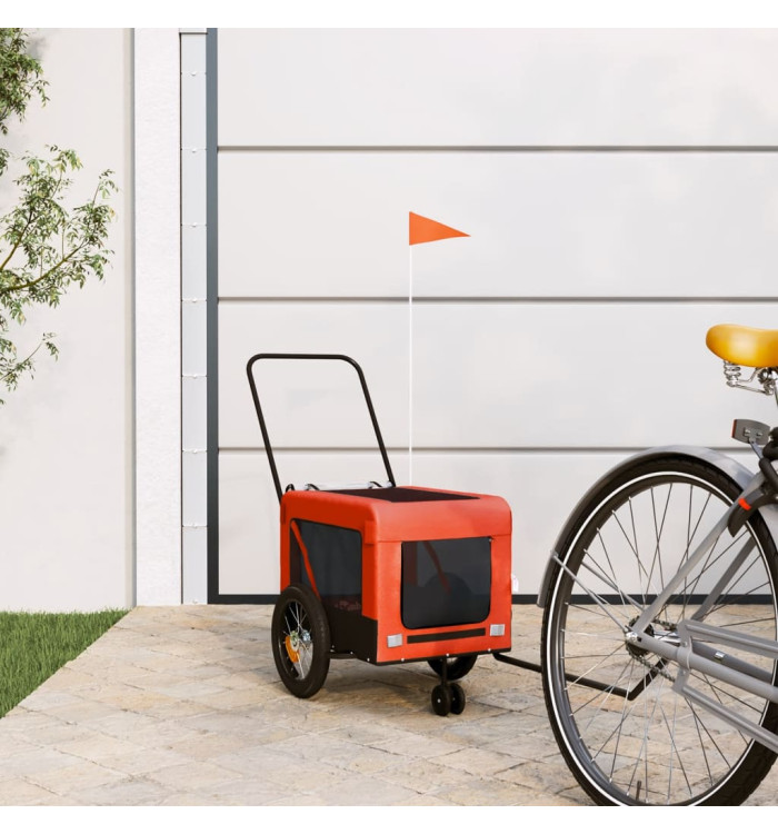 Remorque de vélo pour animaux de compagnie orange et noir | Mobilier & Déco