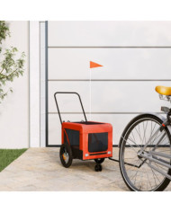 Remorque de vélo pour animaux de compagnie orange et noir | Mobilier & Déco