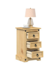 Table de chevet Corona 35x32,5x58 cm bois de pin massif | Mobilier & Déco