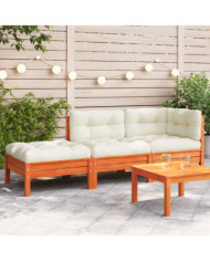 Canapé de jardin avec coussins et repose-pied 2 places | Mobilier & Déco