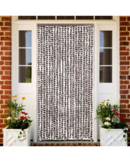 Rideau anti-mouches marron et blanc 90x200 cm chenille | Mobilier & Déco