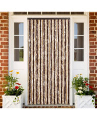Rideau anti-mouches beige et marron clair 100x200 cm chenille | Mobilier & Déco