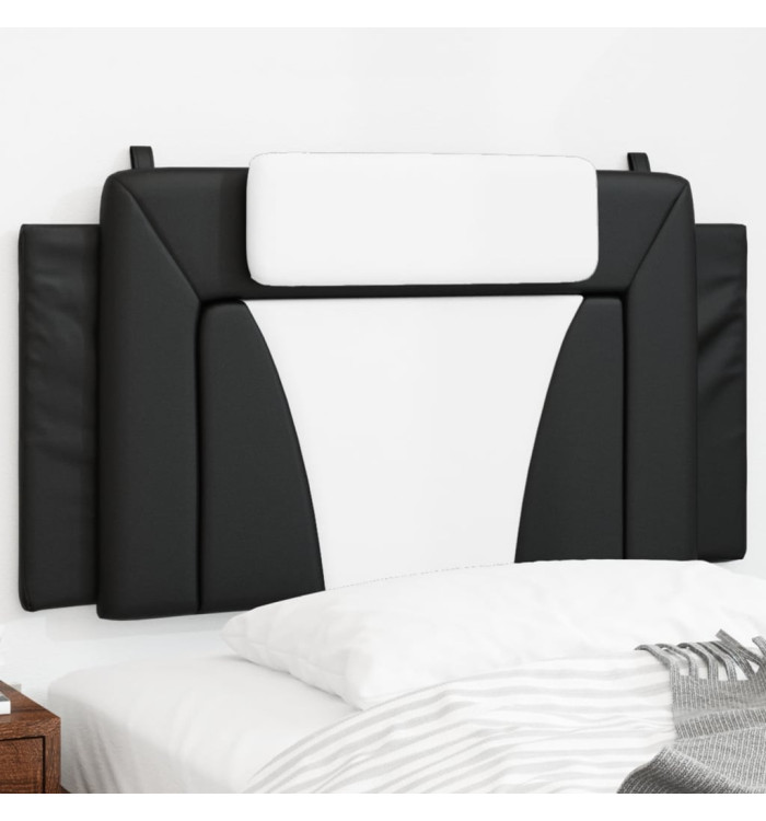 Coussin de tête de lit noir et blanc 100 cm similicuir | Mobilier & Déco