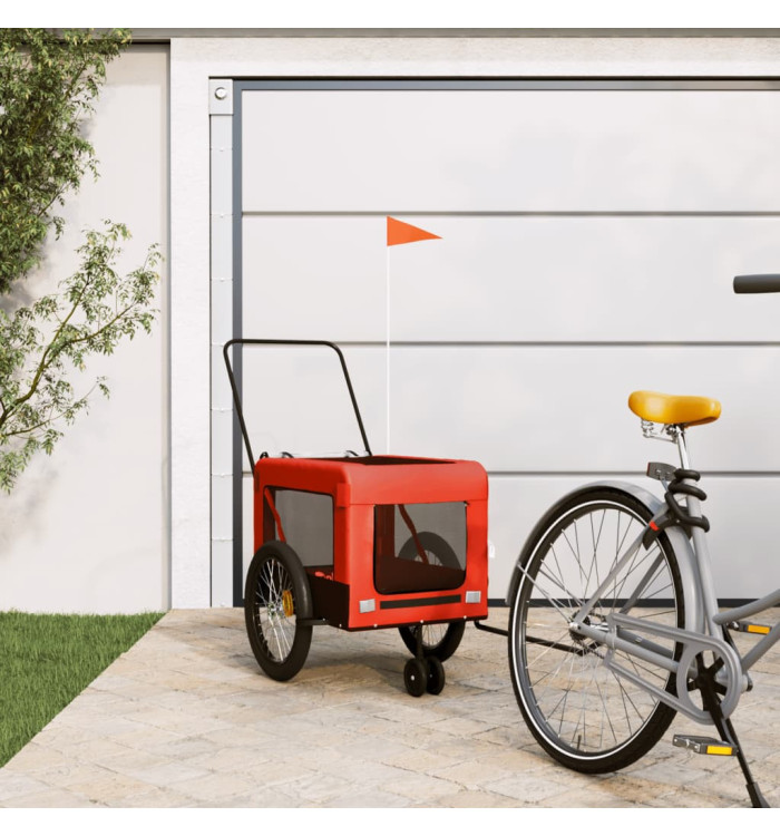Remorque de vélo pour animaux de compagnie orange et noir | Mobilier & Déco