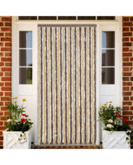 Rideau anti-mouches marron foncé et beige 100x230 cm chenille | Mobilier & Déco