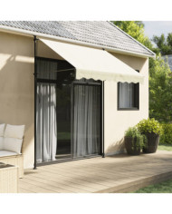 Auvent rétractable crème 200x150 m tissu et acier | Mobilier & Déco