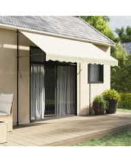 Auvent rétractable crème 300x150 m tissu et acier | Mobilier & Déco