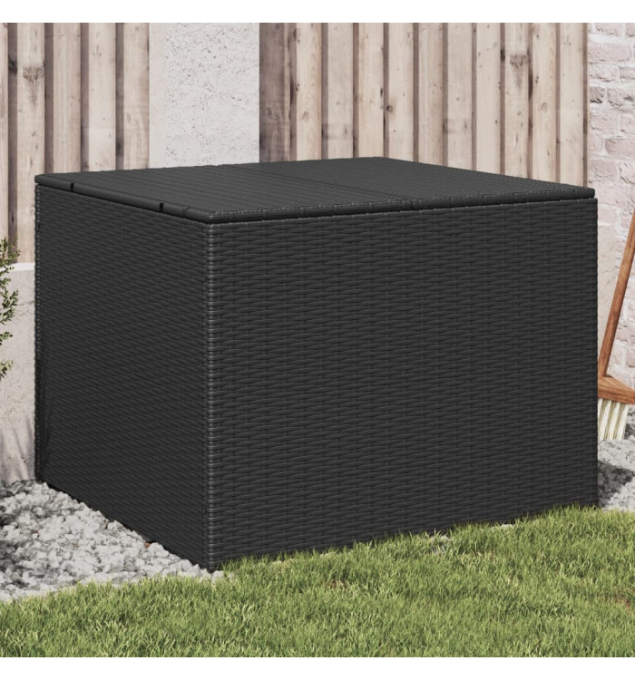 Boîte de rangement de jardin noir 291L résine tressée | Mobilier & Déco