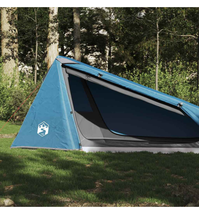 Tente de camping tunnel 1 personne bleu imperméable | Mobilier & Déco