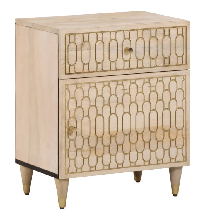 Table de chevet 50x33x60 cm bois de manguier massif | Mobilier & Déco