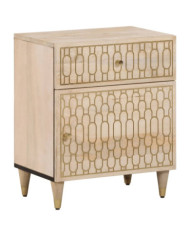 Table de chevet 50x33x60 cm bois de manguier massif | Mobilier & Déco