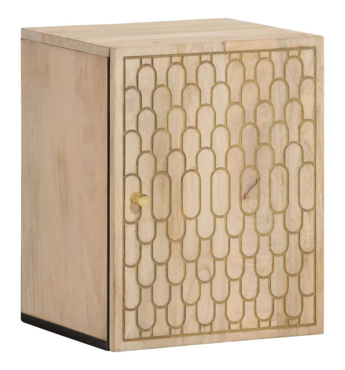 Armoire de salle de bain murale 38x33x48cm bois massif manguier | Mobilier & Déco