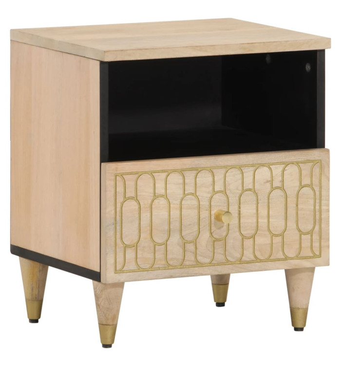 Table de chevet 40x33x46 cm Bois de manguier solide | Mobilier & Déco