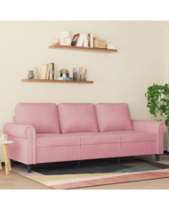 Canapé à 3 places Rose 180 cm Velours | Mobilier & Déco